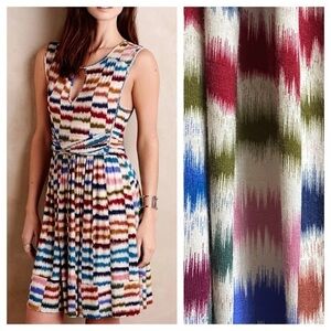 Anthropologie Maeve Colorful Sennebec Jersey Dress Medium